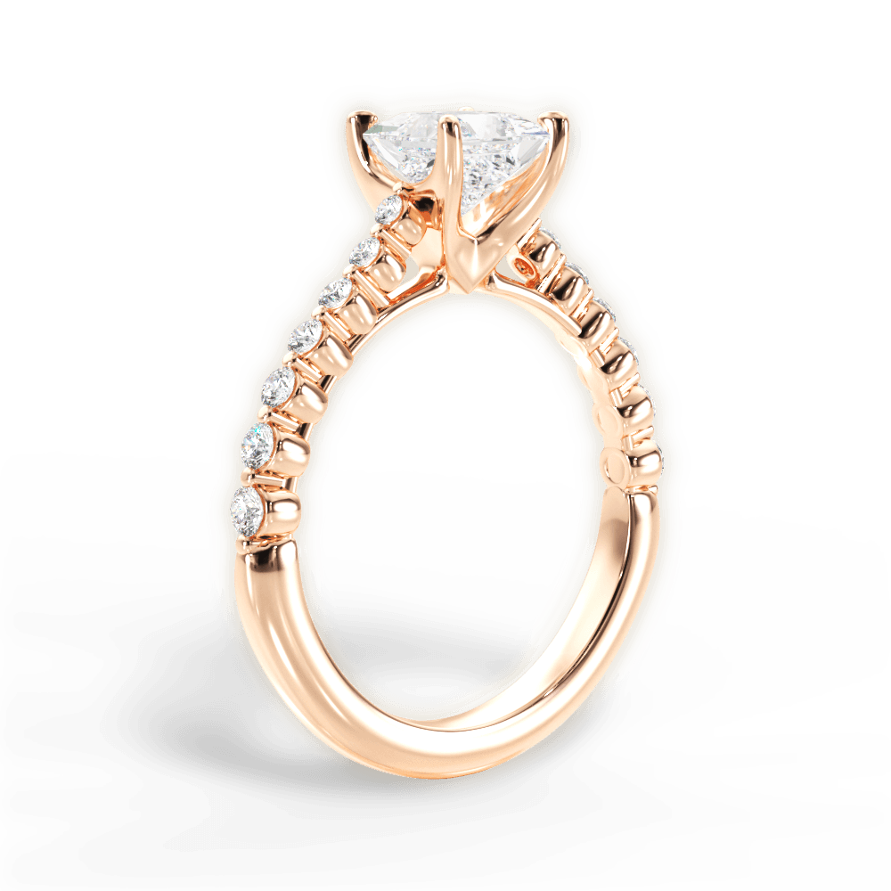 14kt Rose Gold/18kt Rose Gold/princess/front