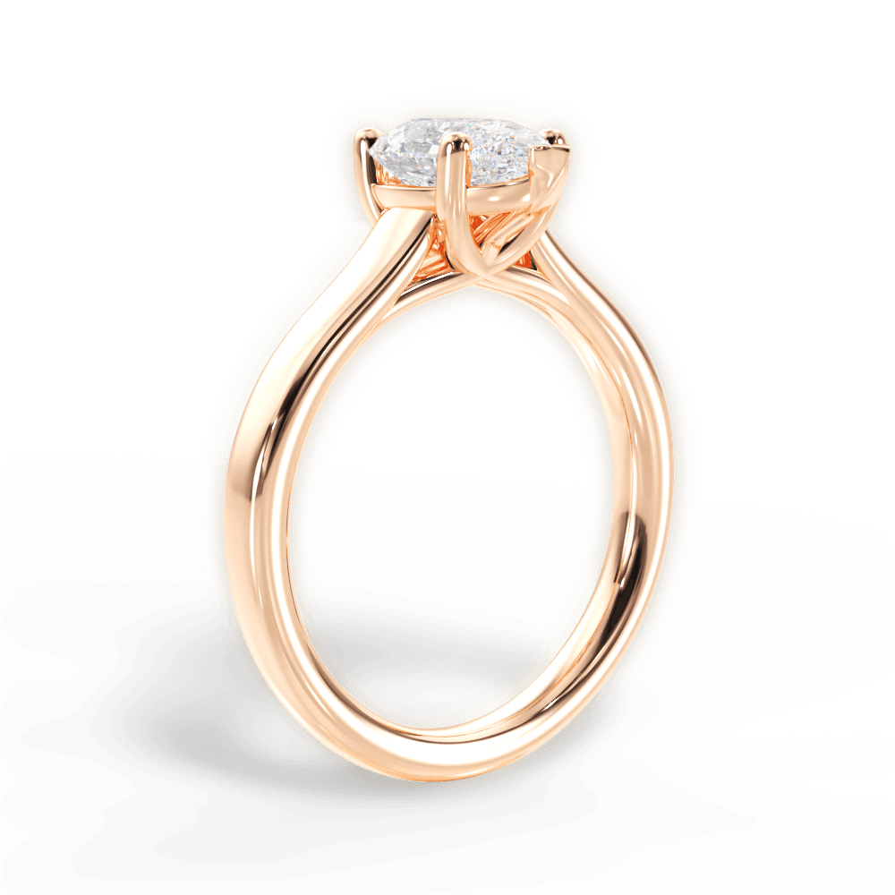 14kt Rose Gold/18kt Rose Gold/pear/front