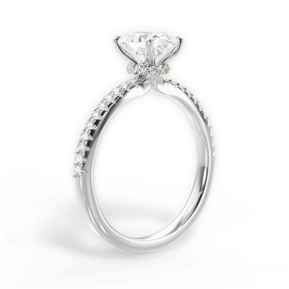14kt White Gold/18kt White Gold/Platinum/oval/front