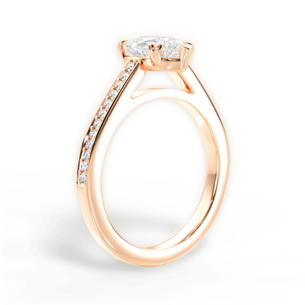 14kt Rose Gold/18kt Rose Gold/pear/front