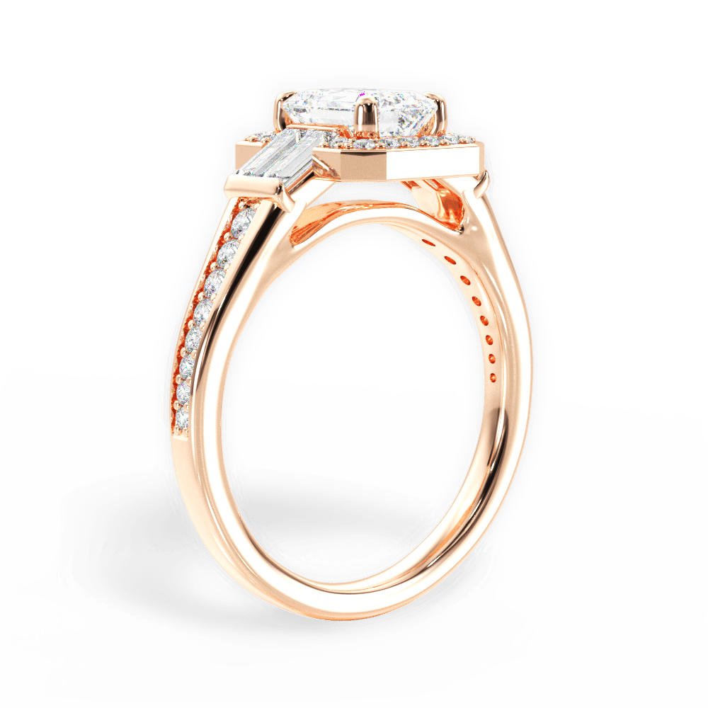 14kt Rose Gold/18kt Rose Gold/emerald/front