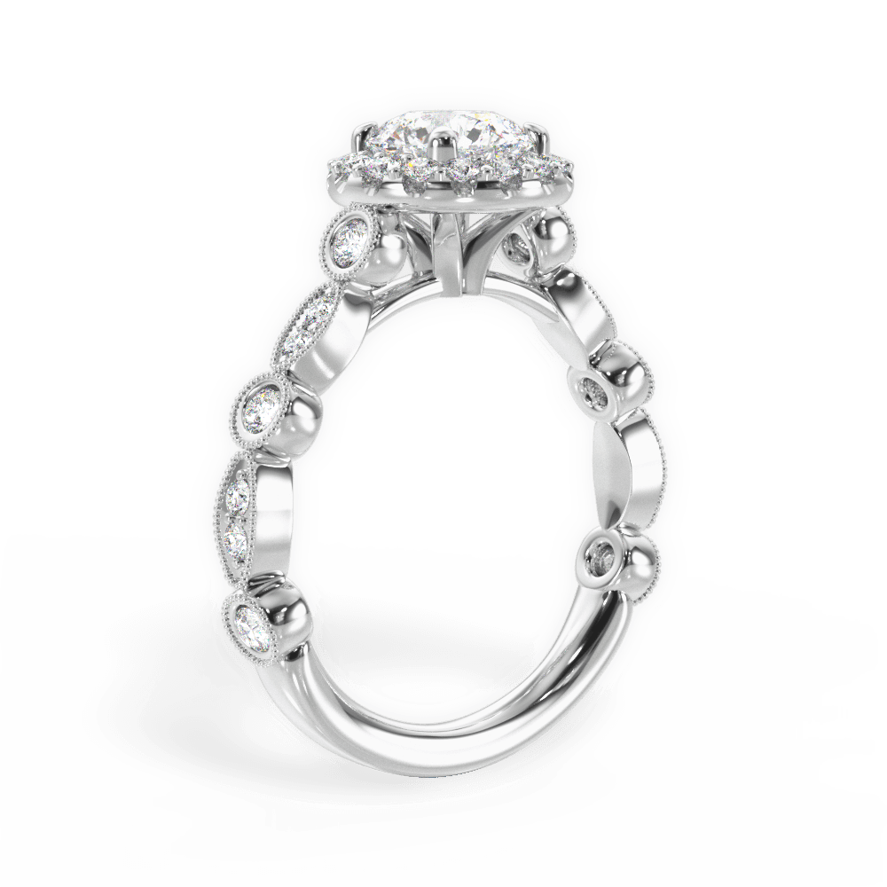 14kt White Gold/18kt White Gold/Platinum/round/front