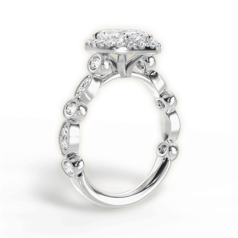 14kt White Gold/18kt White Gold/Platinum/marquise/front