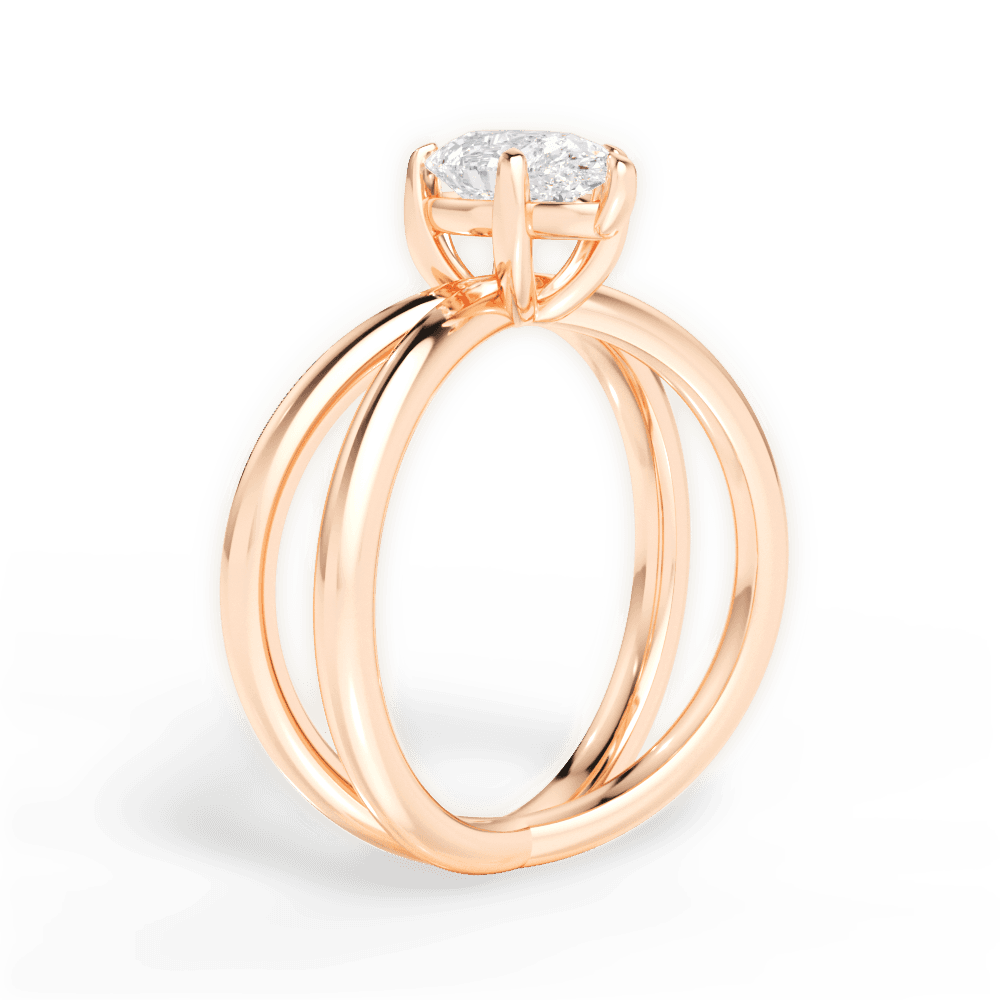 14kt Rose Gold/18kt Rose Gold/pear/front