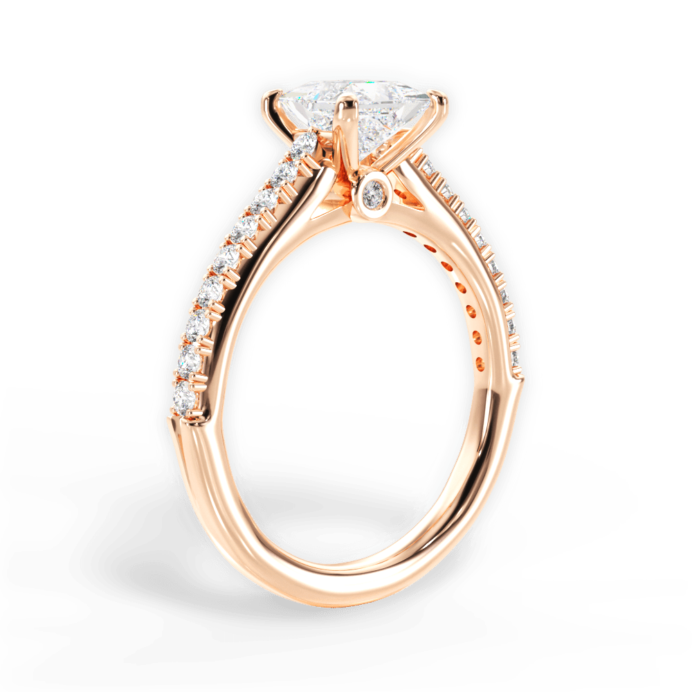 14kt Rose Gold/18kt Rose Gold/princess/front