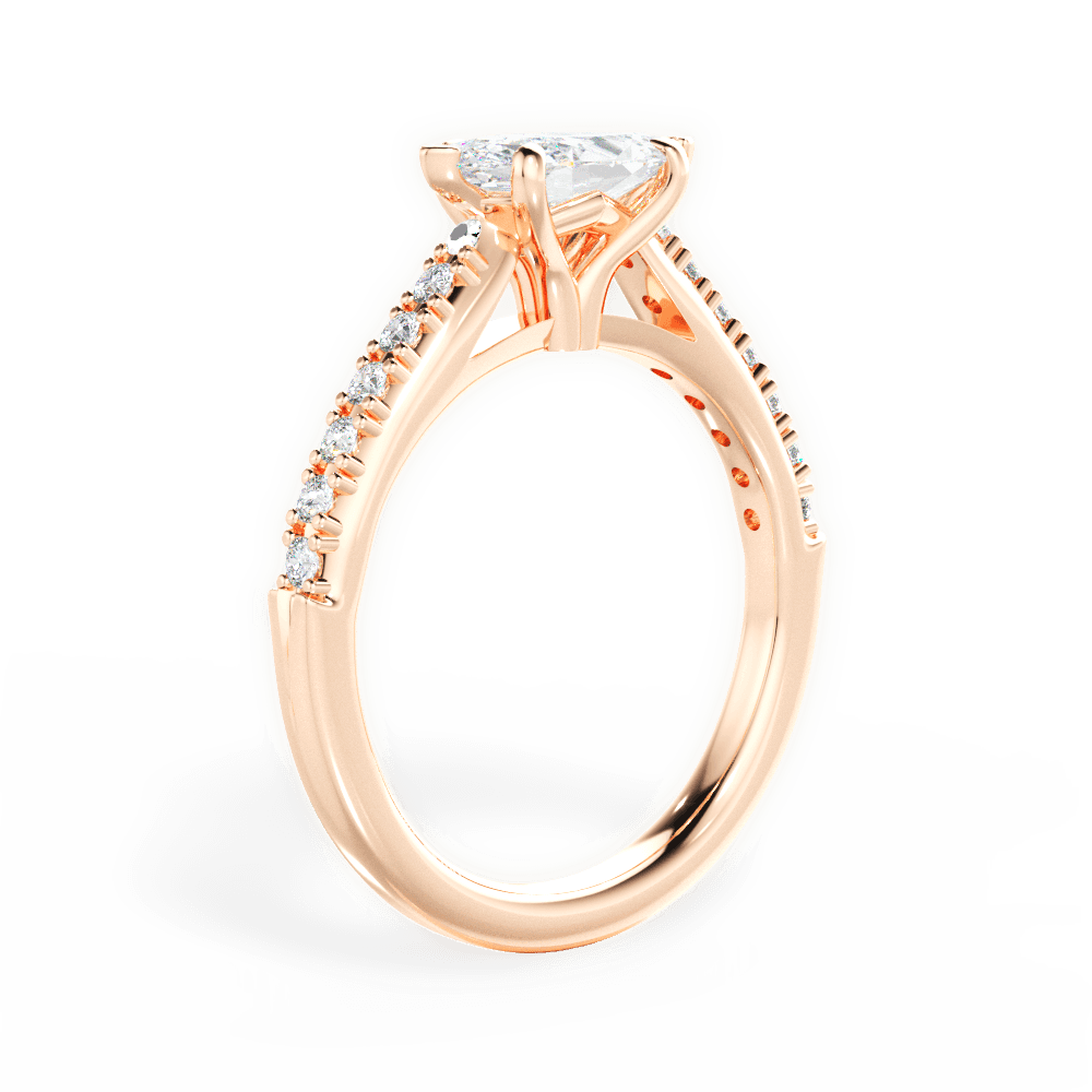 14kt Rose Gold/18kt Rose Gold/marquise/front