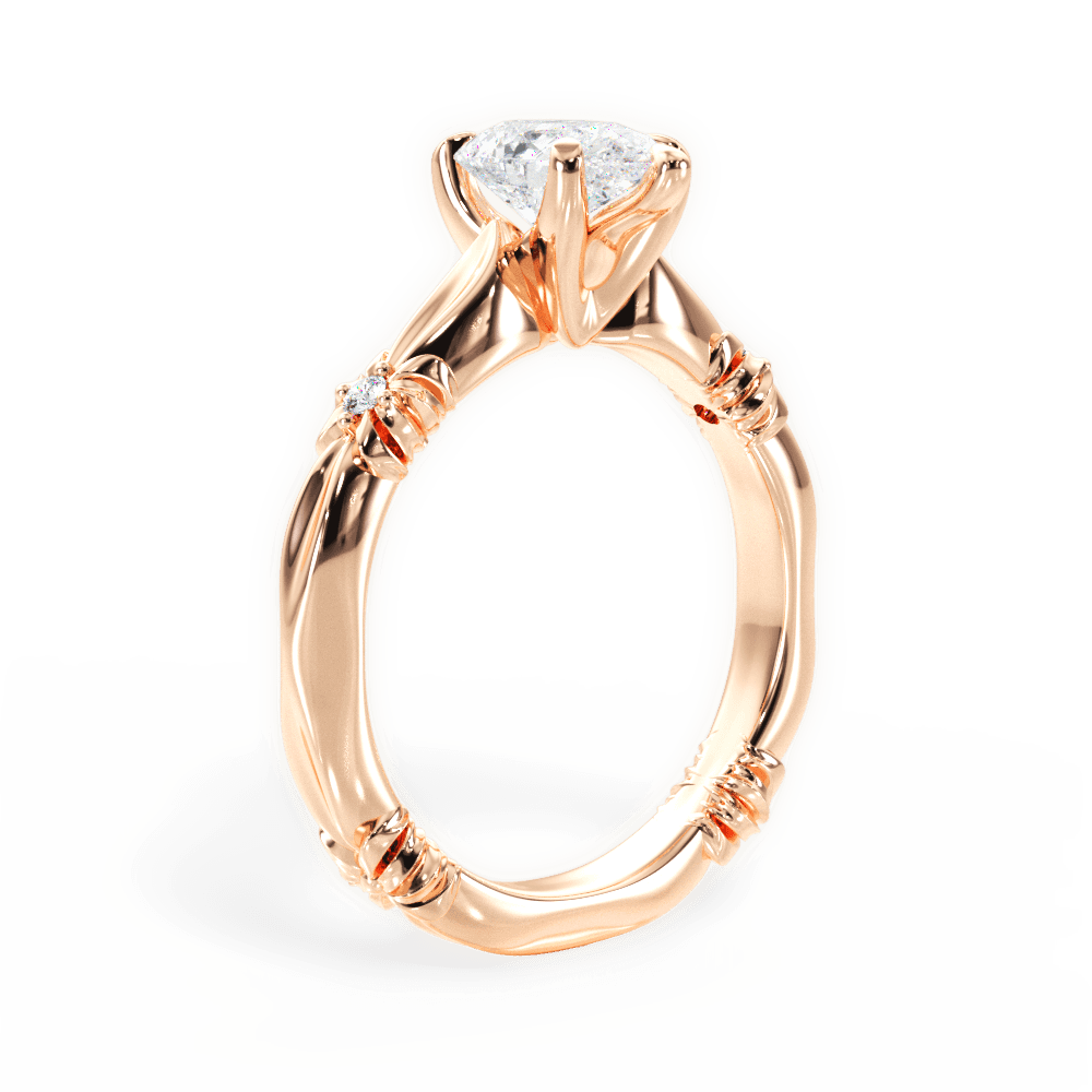 14kt Rose Gold/18kt Rose Gold/pear/front