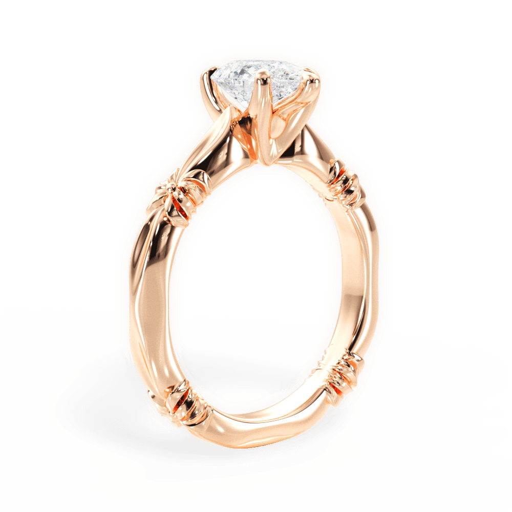 14kt Rose Gold/18kt Rose Gold/pear/front