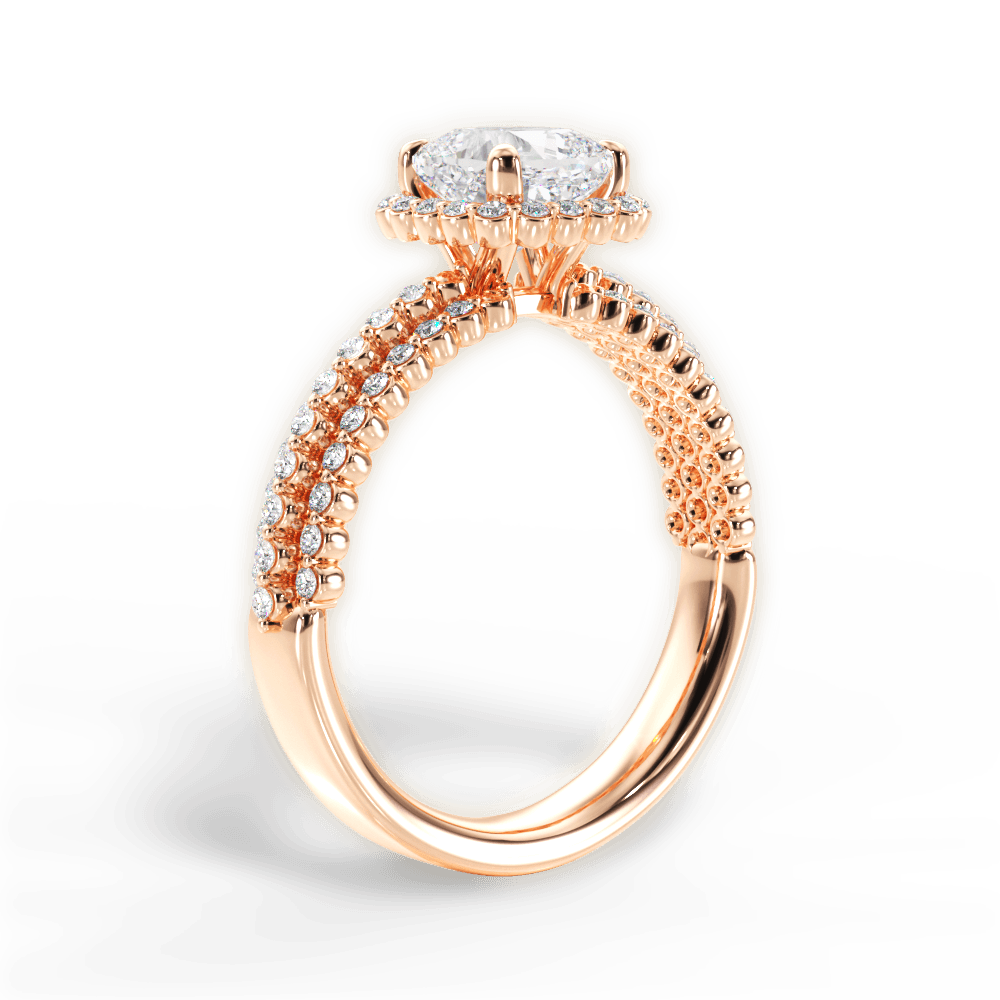 14kt Rose Gold/18kt Rose Gold/cushion/front