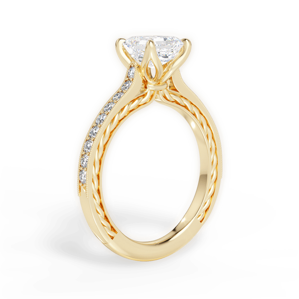 14kt Yellow Gold/18kt Yellow Gold/asscher/front