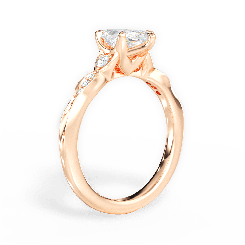 14kt Rose Gold/18kt Rose Gold/marquise/front