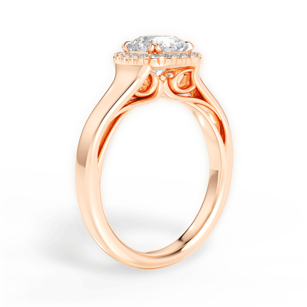 14kt Rose Gold/18kt Rose Gold/asscher/front