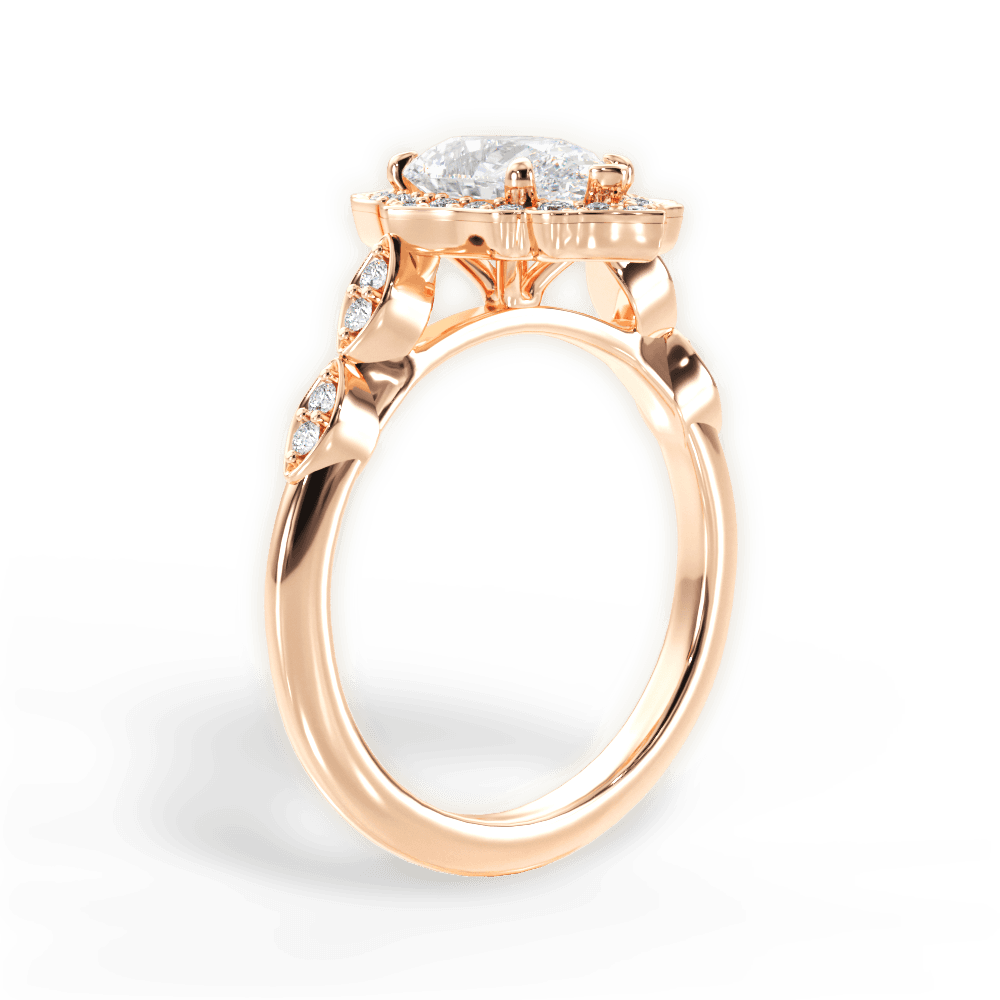 14kt Rose Gold/18kt Rose Gold/pear/front