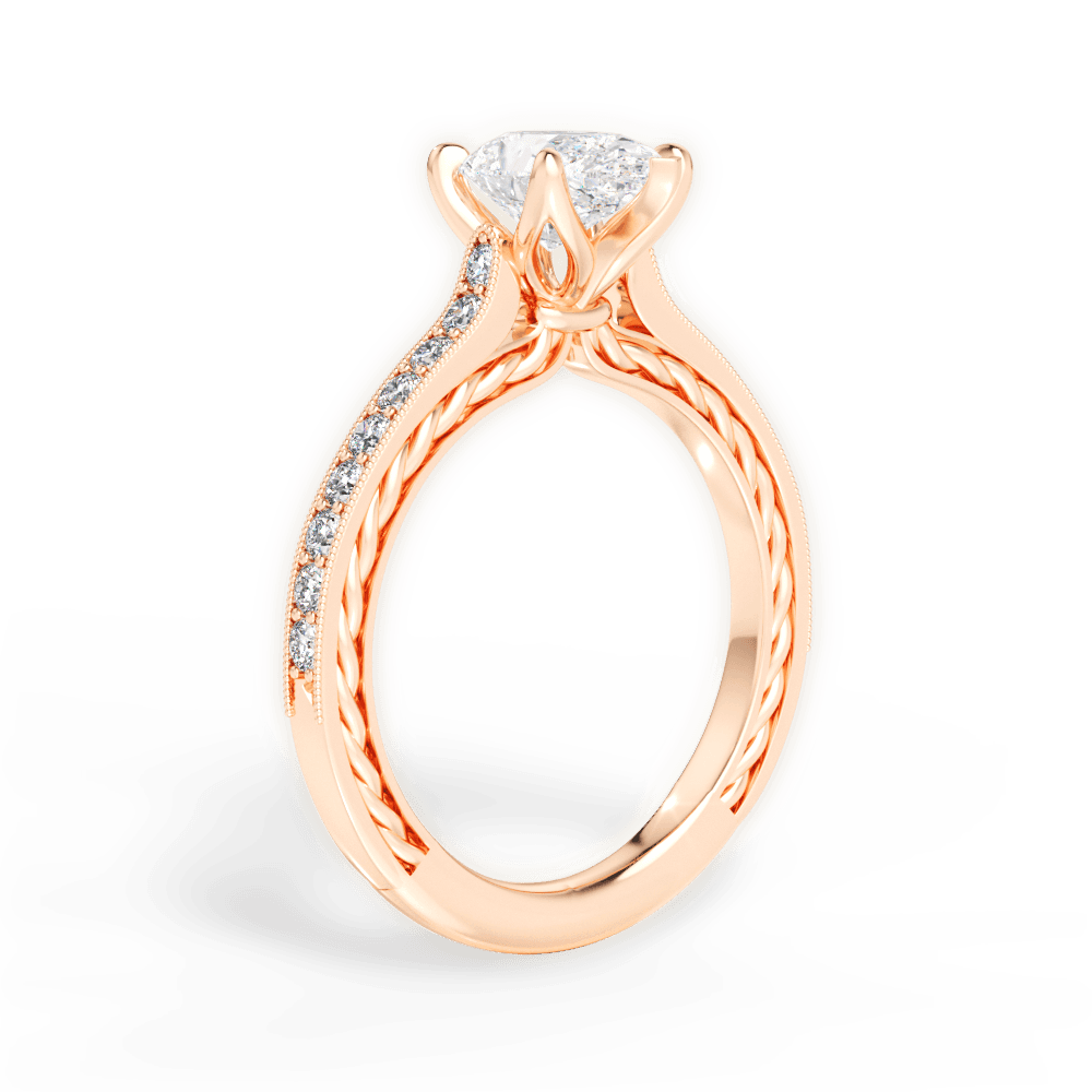 14kt Rose Gold/18kt Rose Gold/pear/front