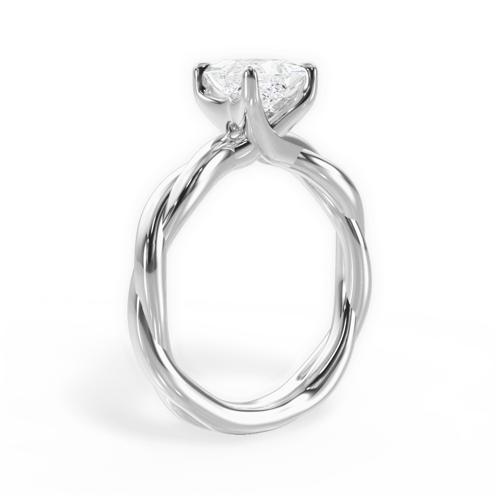 14kt White Gold/18kt White Gold/Platinum/princess/front