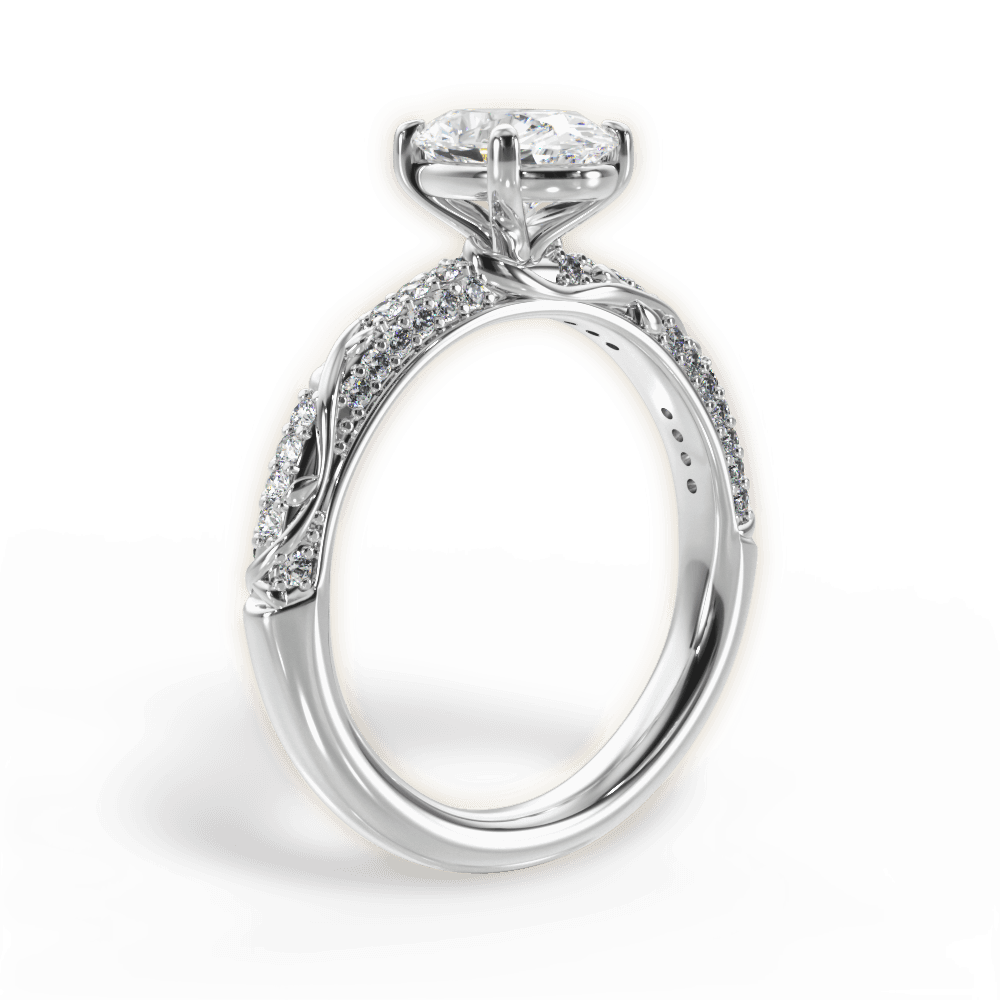 14kt White Gold/18kt White Gold/Platinum/oval/front