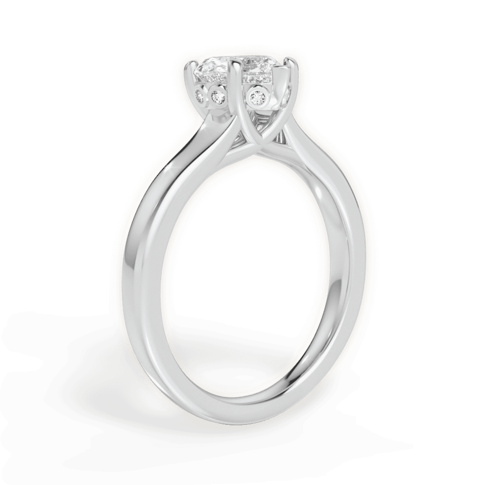 14kt White Gold/18kt White Gold/Platinum/heart/front