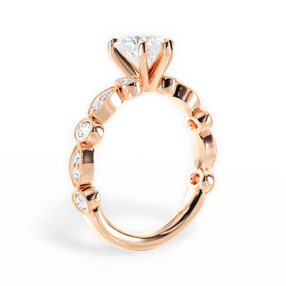 14kt Rose Gold/18kt Rose Gold/heart/front