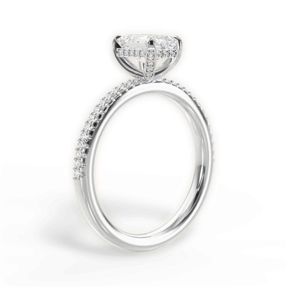 14kt White Gold/18kt White Gold/Platinum/emerald/front