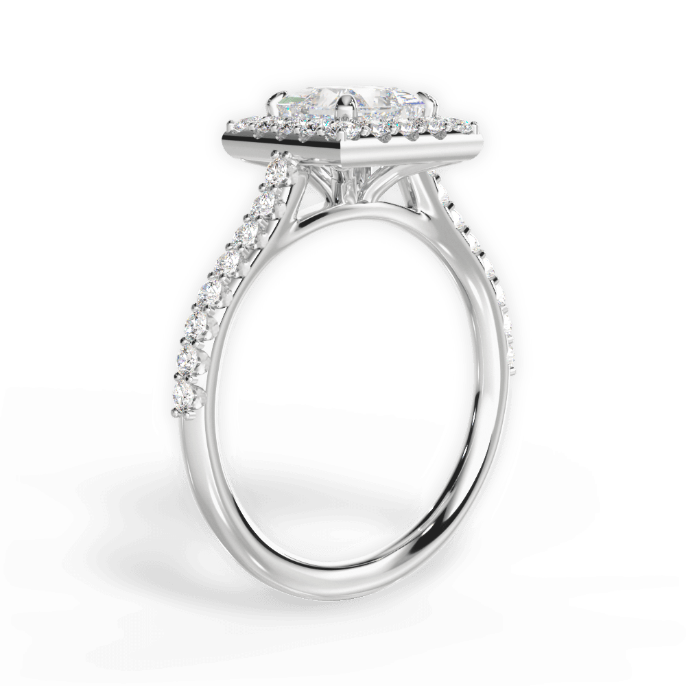 14kt White Gold/18kt White Gold/Platinum/princess/front