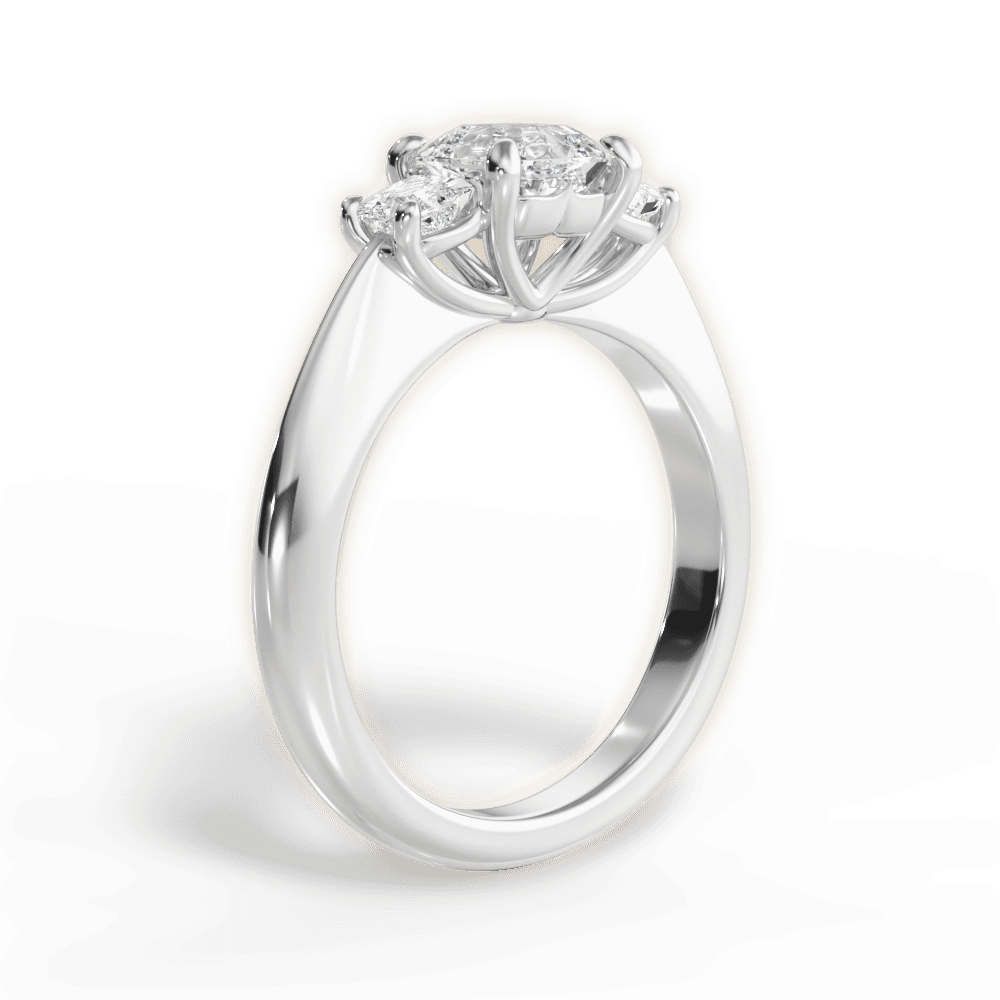 14kt White Gold/18kt White Gold/Platinum/asscher/front