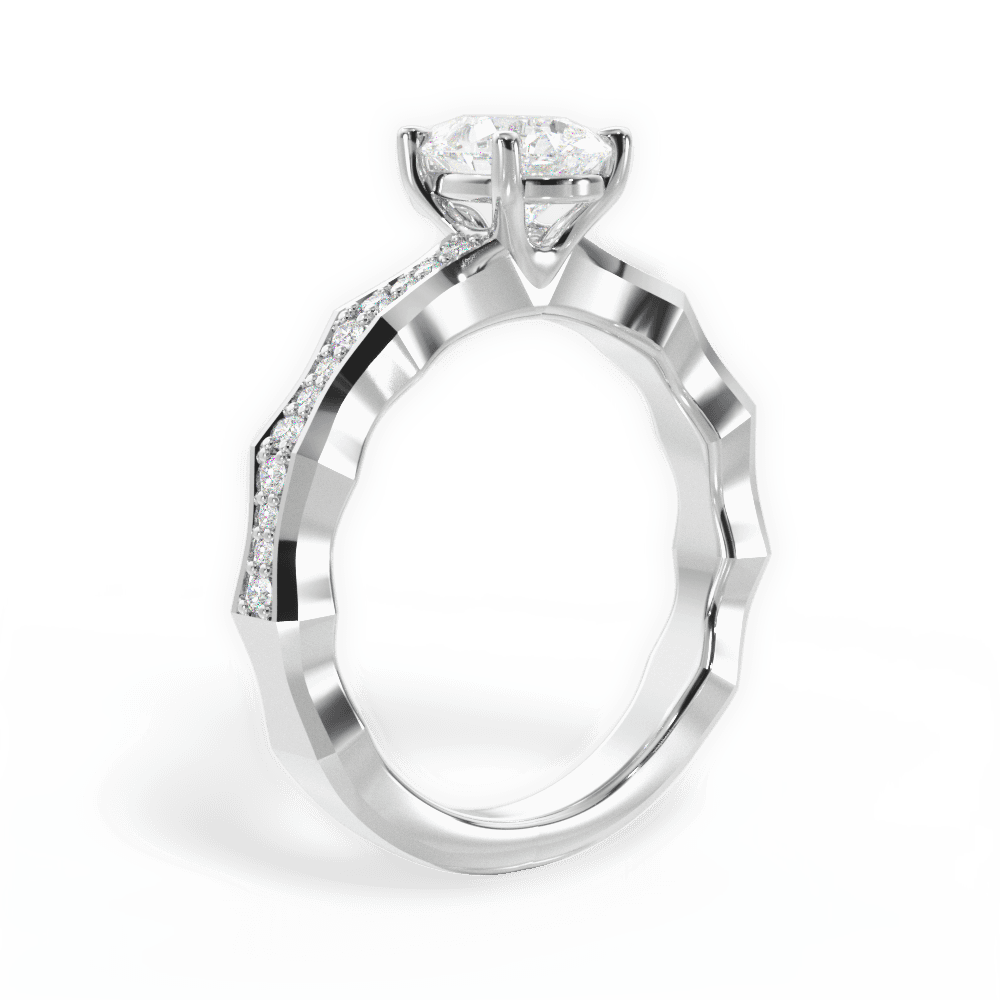 14kt White Gold/18kt White Gold/Platinum/pear/front