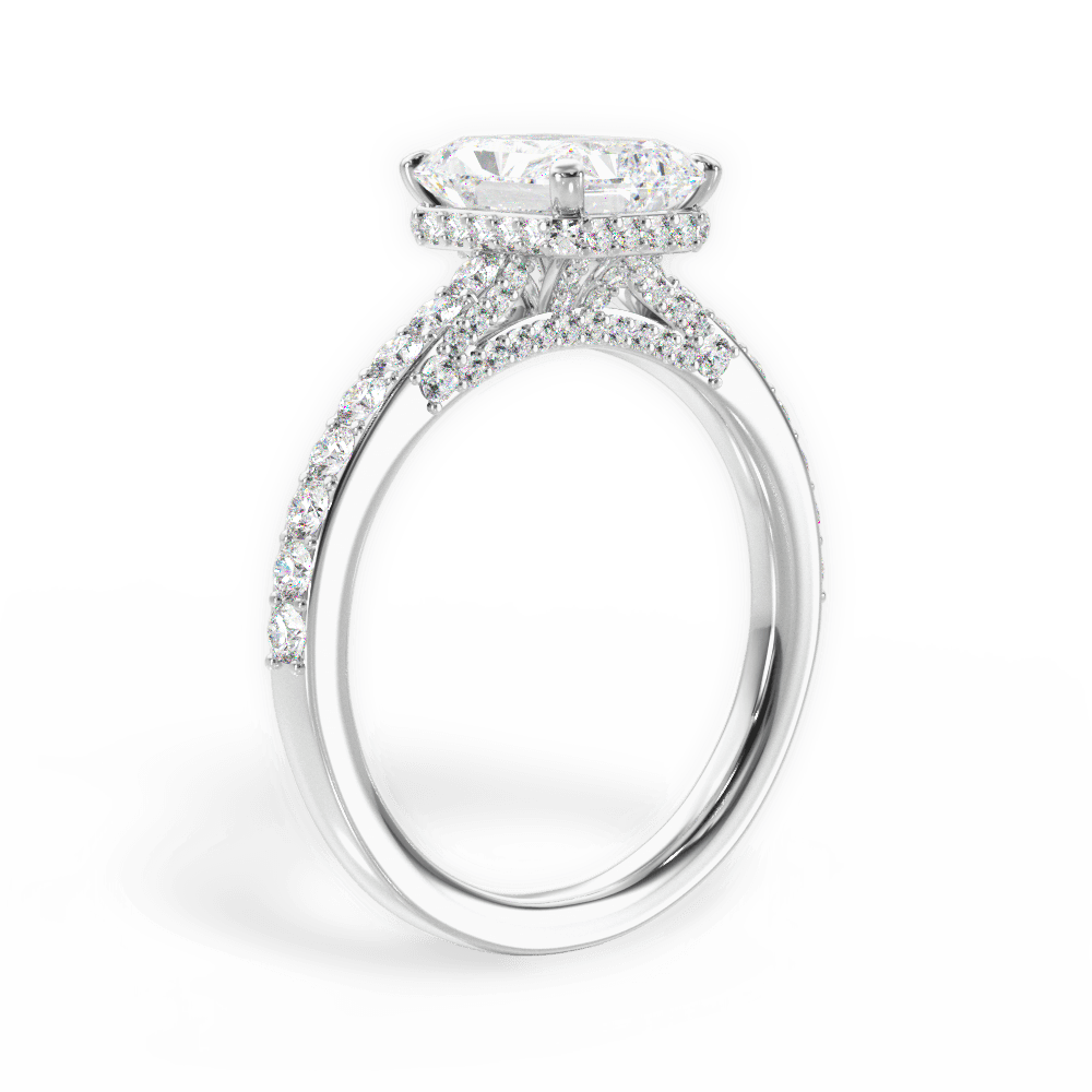 14kt White Gold/18kt White Gold/Platinum/radiant/front