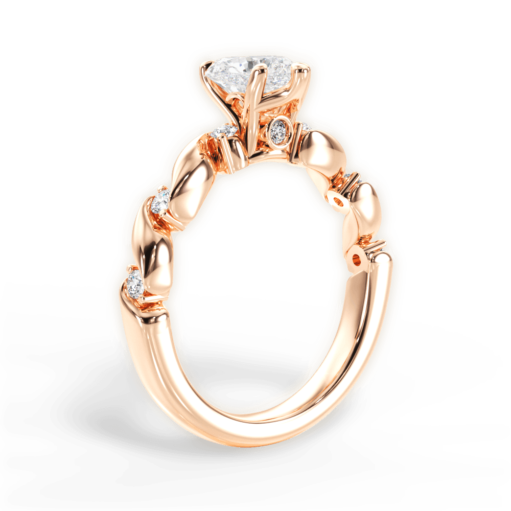 14kt Rose Gold/18kt Rose Gold/heart/front