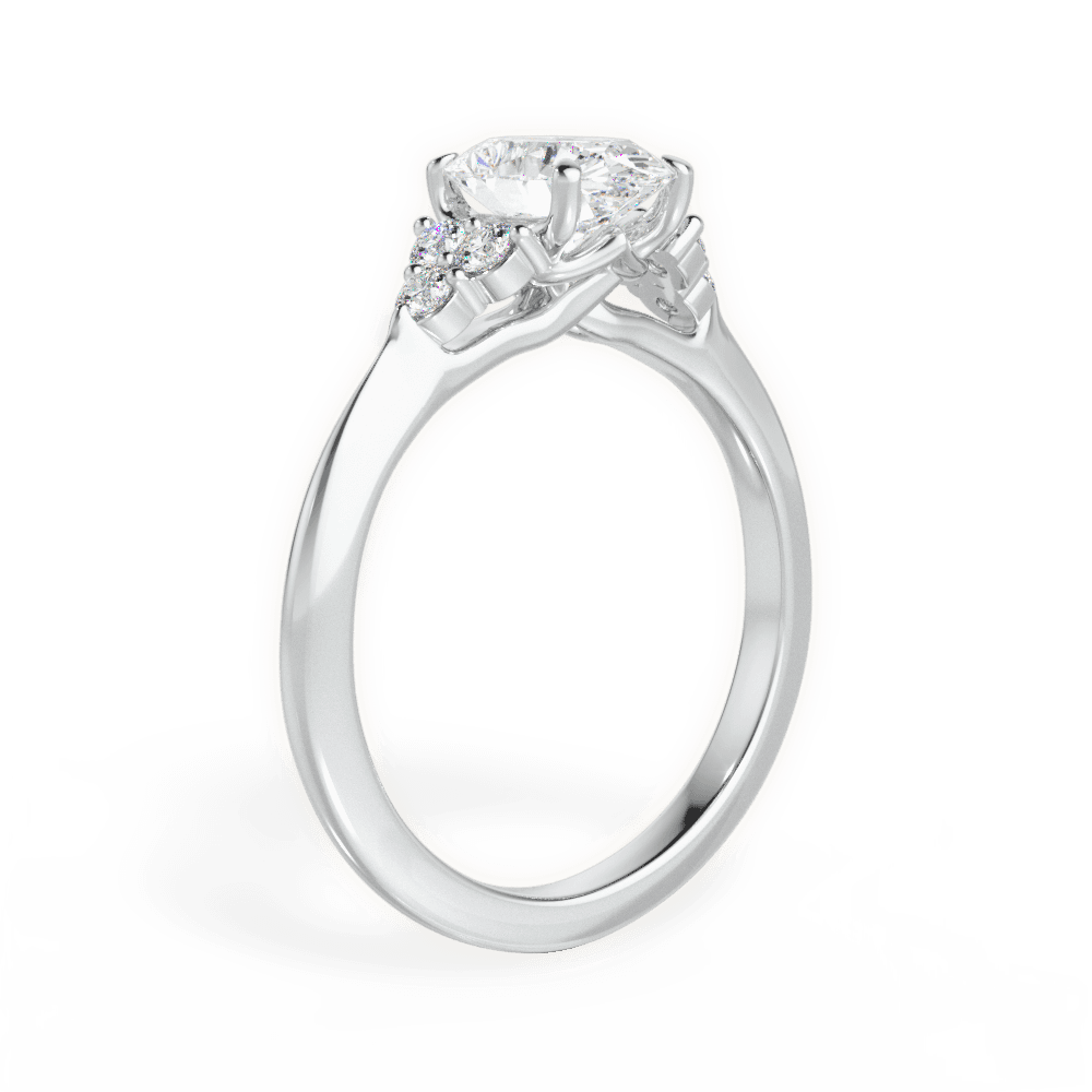 14kt White Gold/18kt White Gold/Platinum/oval/front