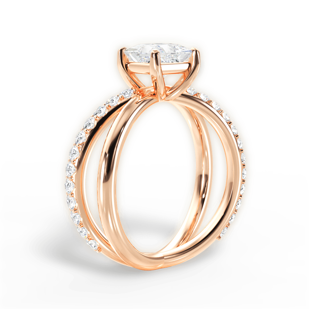 14kt Rose Gold/18kt Rose Gold/princess/front