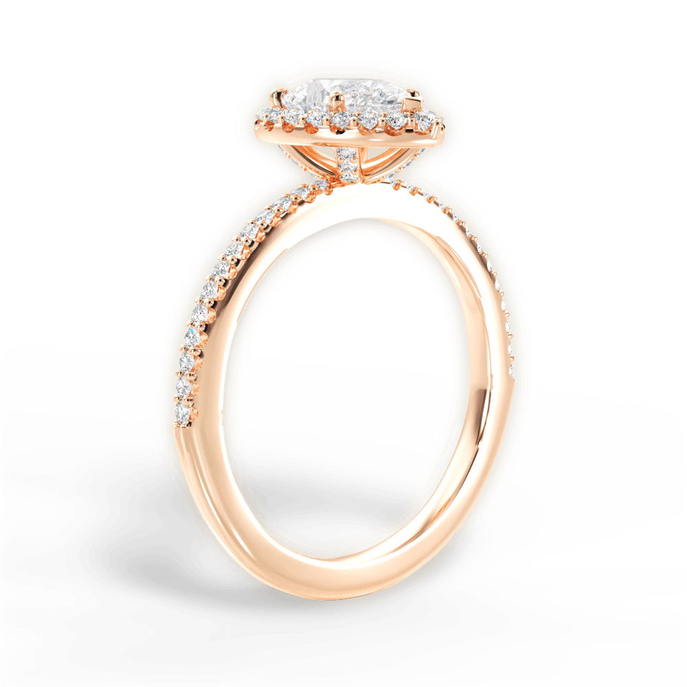14kt Rose Gold/18kt Rose Gold/pear/front
