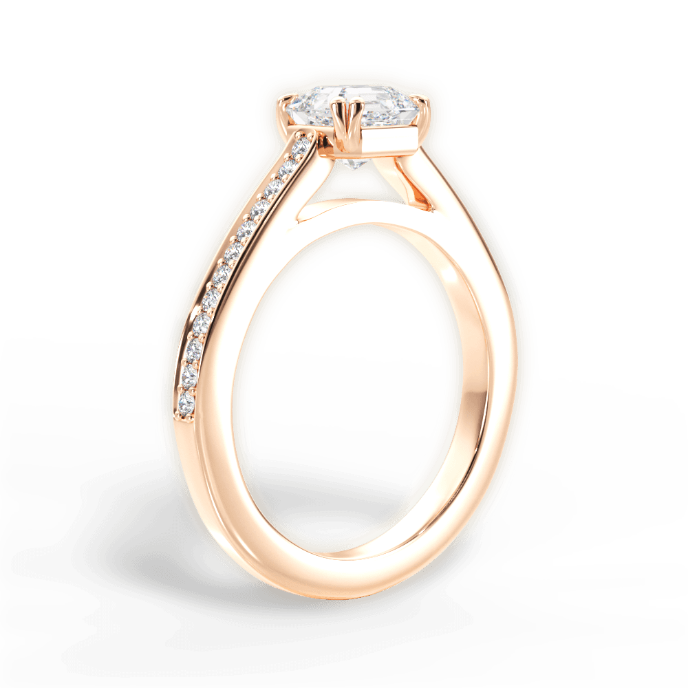 14kt Rose Gold/18kt Rose Gold/asscher/front