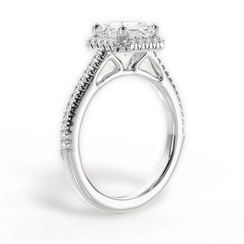 14kt White Gold/18kt White Gold/Platinum/asscher/front