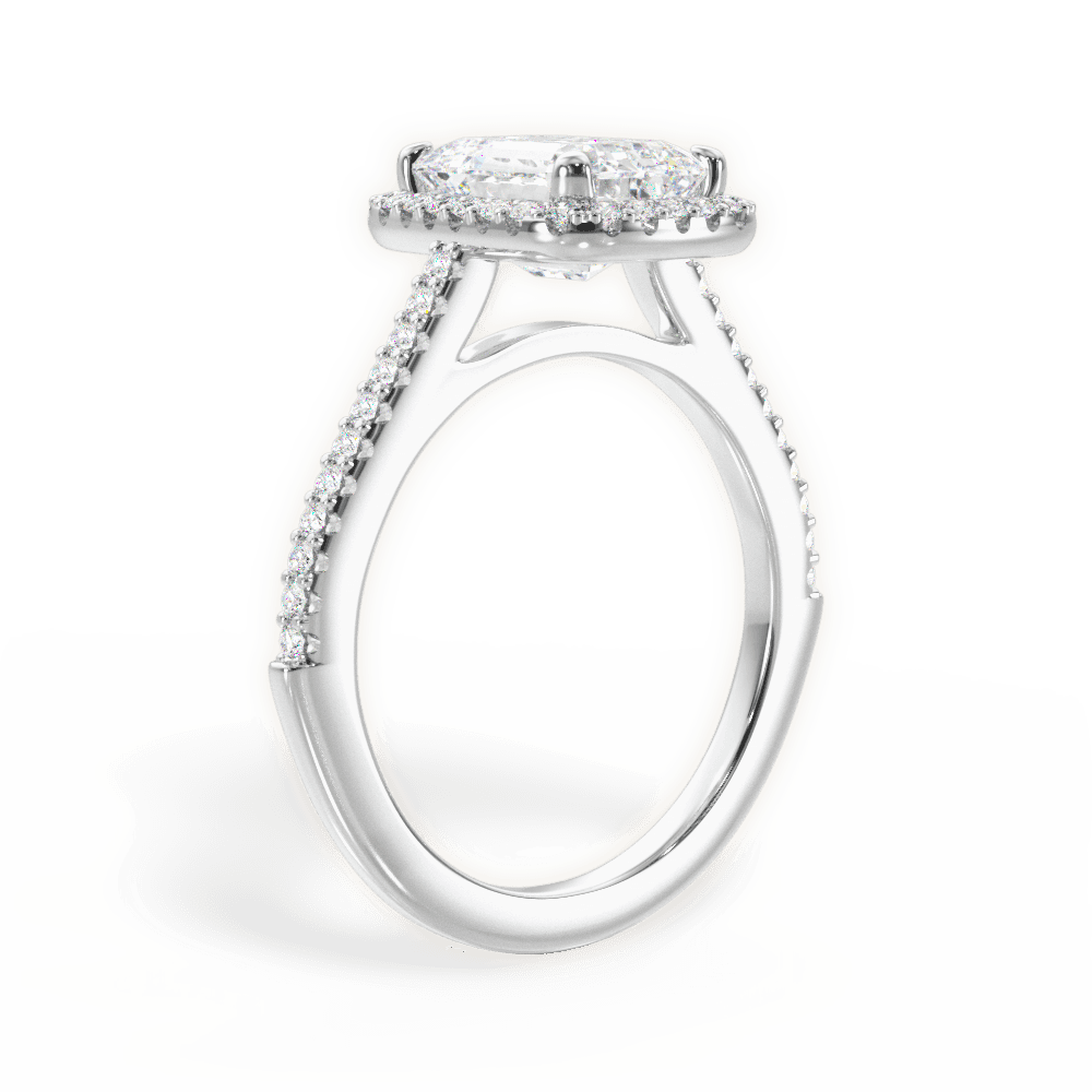 14kt White Gold/18kt White Gold/Platinum/emerald/front