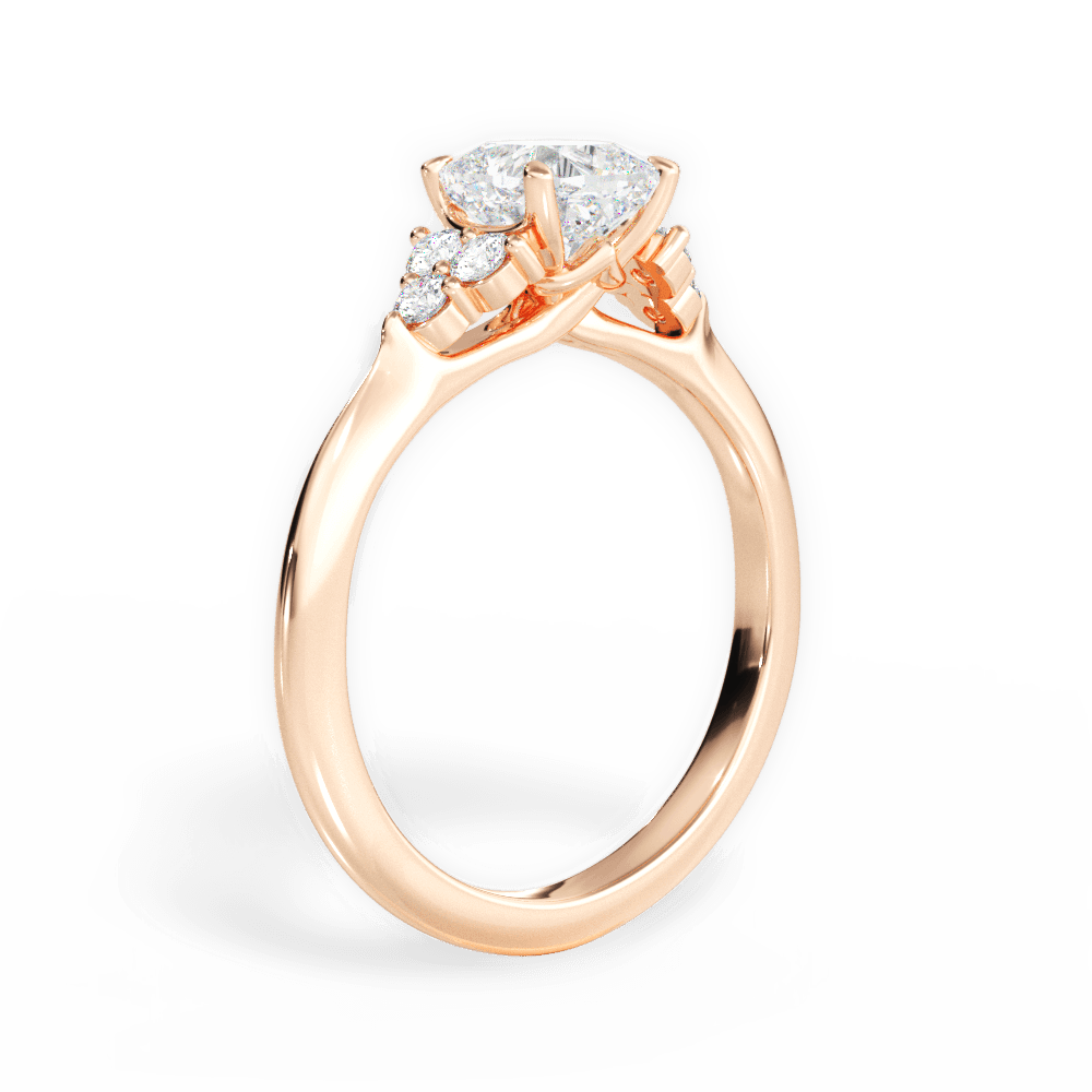 14kt Rose Gold/18kt Rose Gold/cushion/front