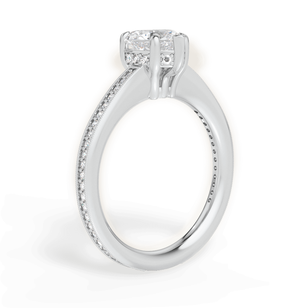 14kt White Gold/18kt White Gold/Platinum/heart/front