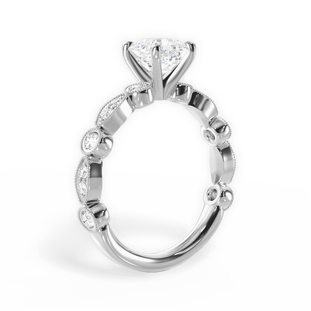 14kt White Gold/18kt White Gold/Platinum/asscher/front