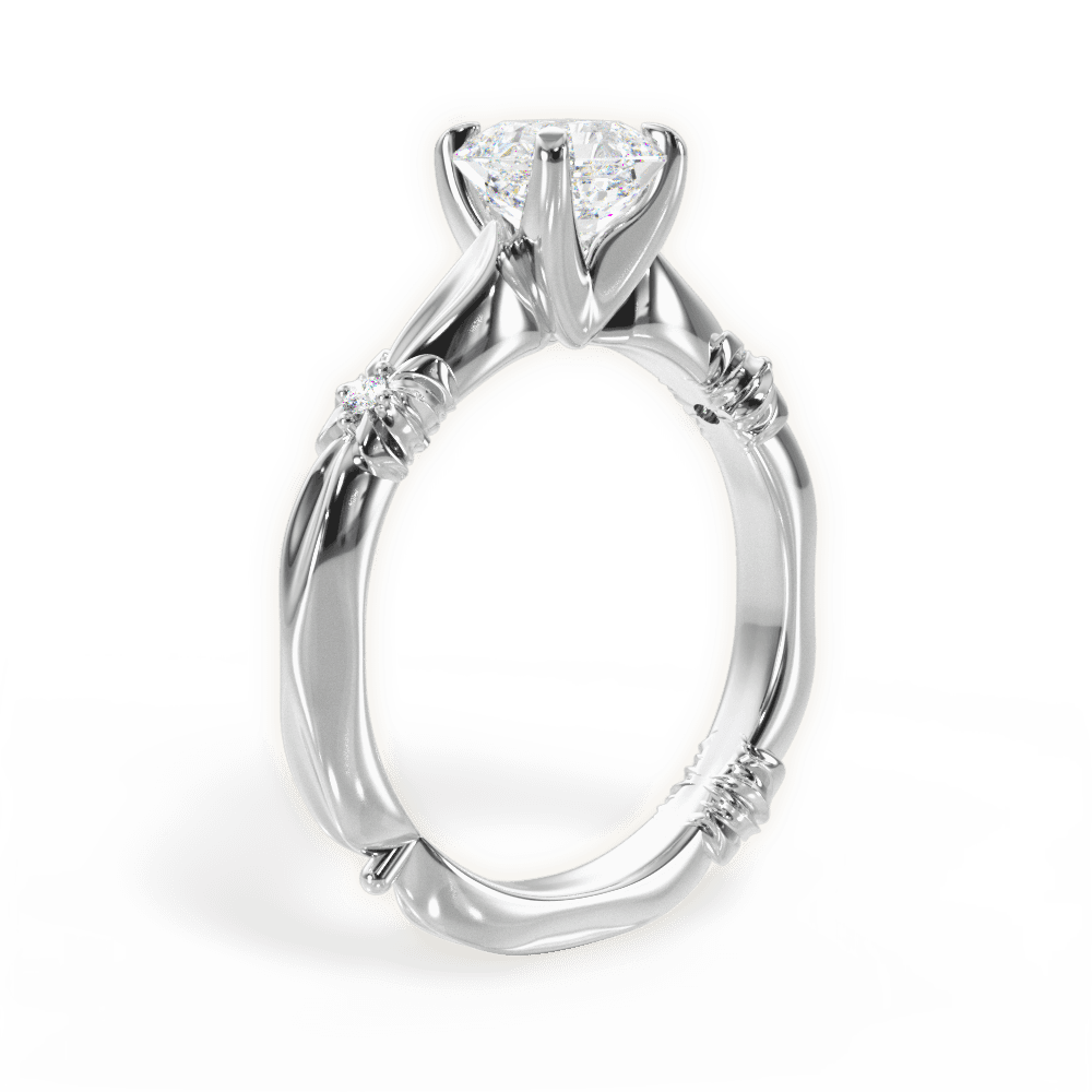 14kt White Gold/18kt White Gold/Platinum/asscher/front