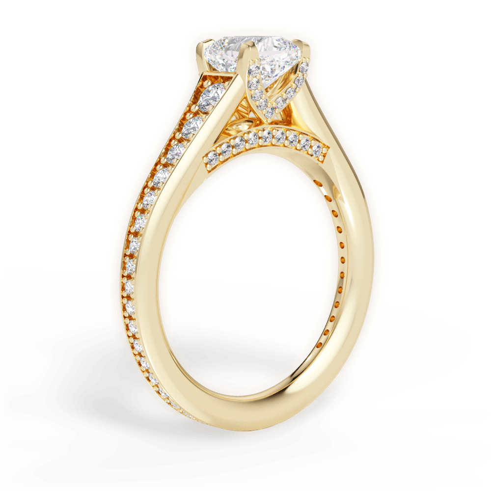 14kt Yellow Gold/18kt Yellow Gold/cushion/front