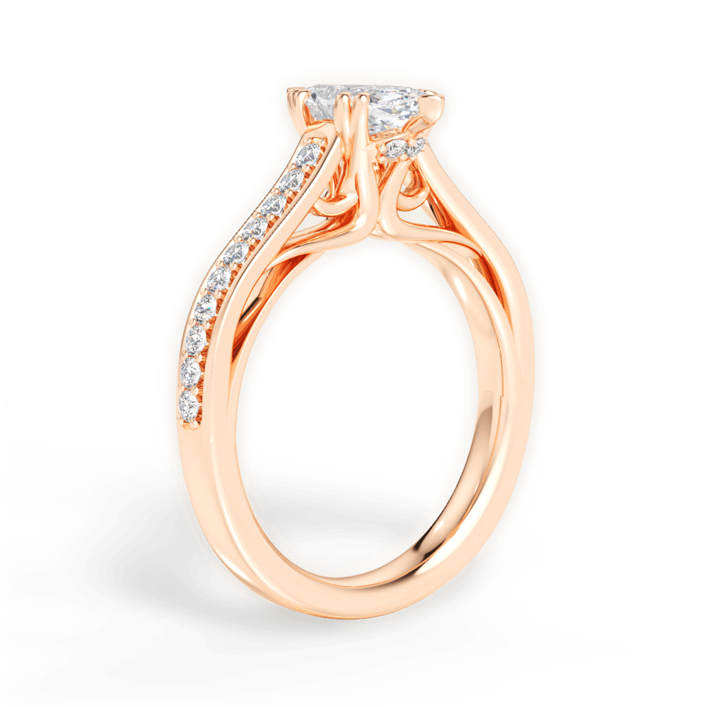 14kt Rose Gold/18kt Rose Gold/marquise/front