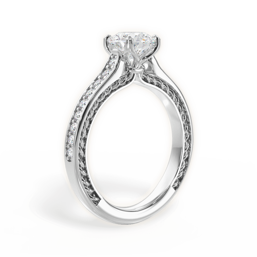 14kt White Gold/18kt White Gold/Platinum/round/front