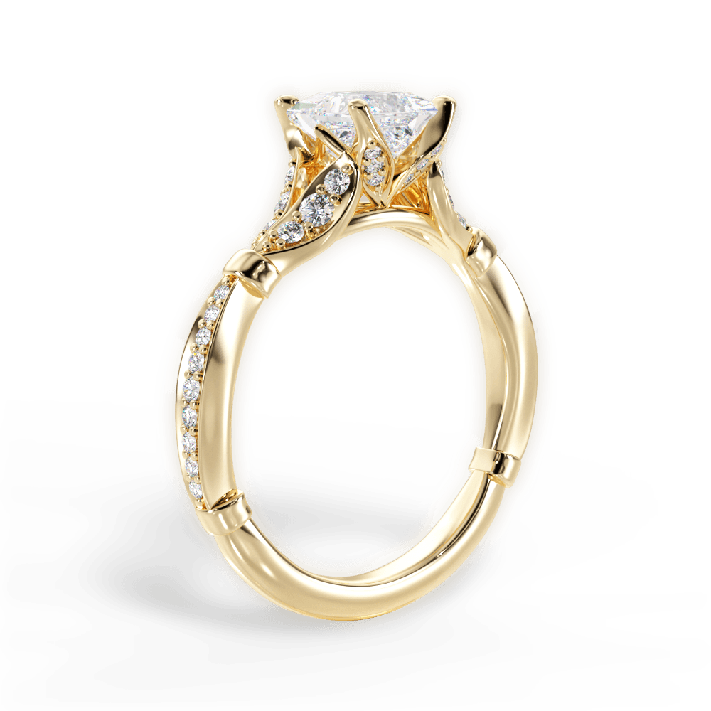 14kt Yellow Gold/18kt Yellow Gold/princess/front