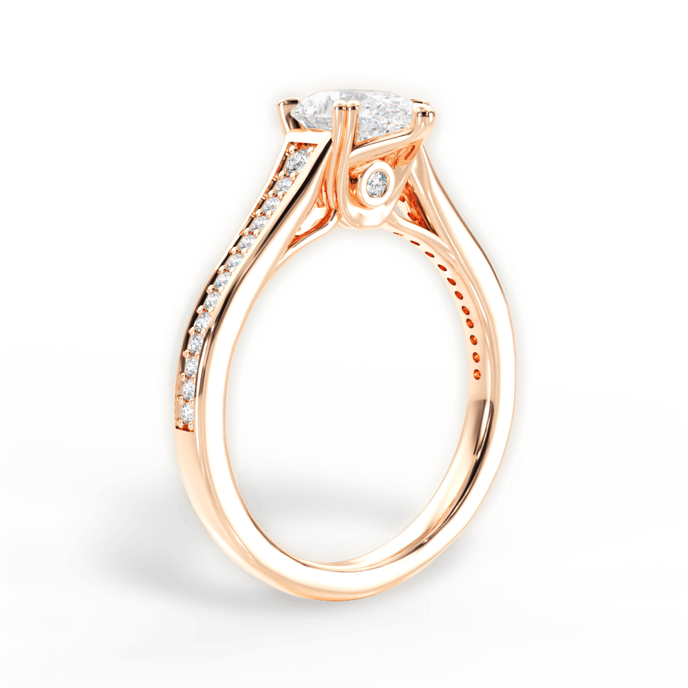 14kt Rose Gold/18kt Rose Gold/pear/front