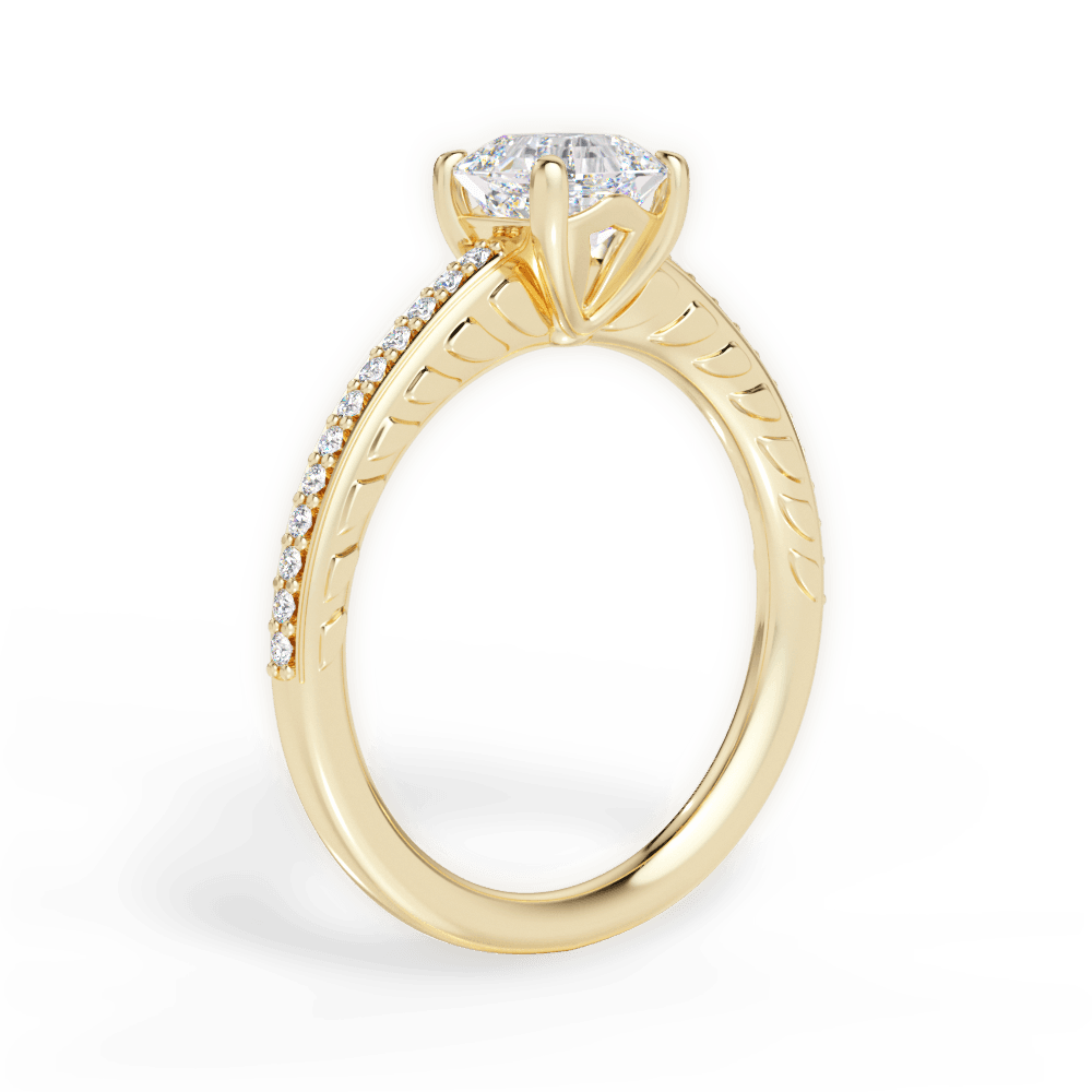 14kt Yellow Gold/18kt Yellow Gold/asscher/front