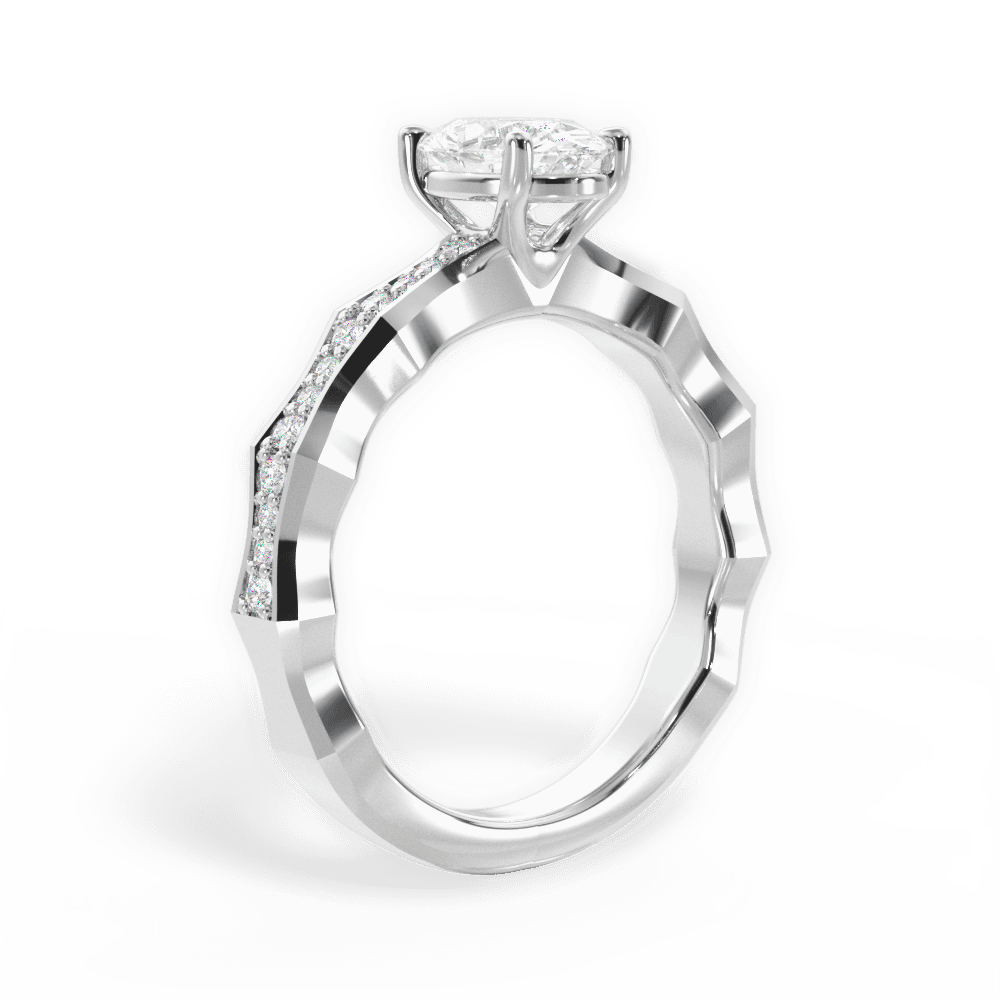 14kt White Gold/18kt White Gold/Platinum/oval/front