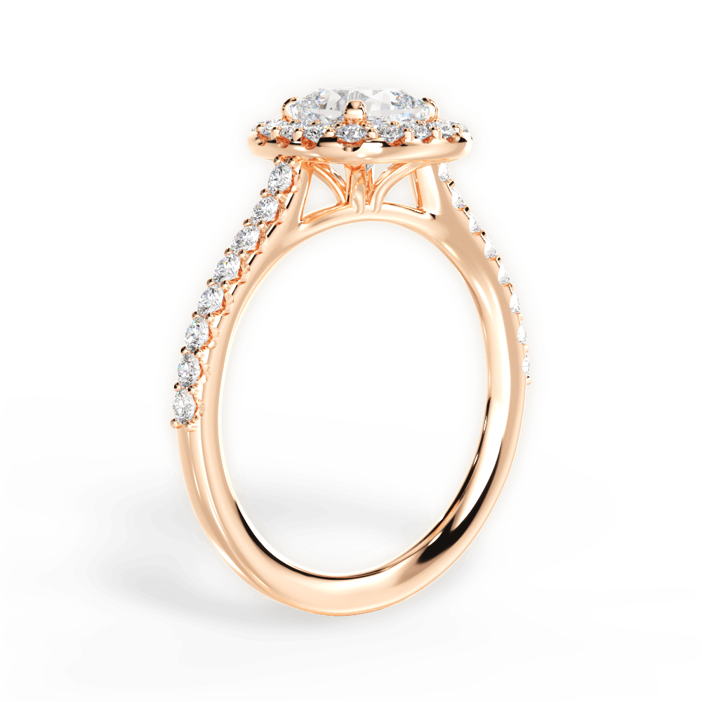 14kt Rose Gold/18kt Rose Gold/cushion/front