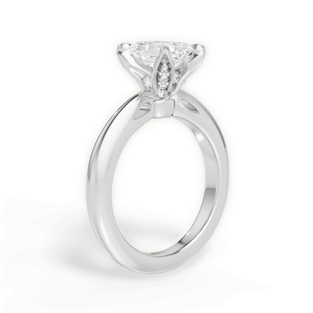 14kt White Gold/18kt White Gold/Platinum/radiant/front