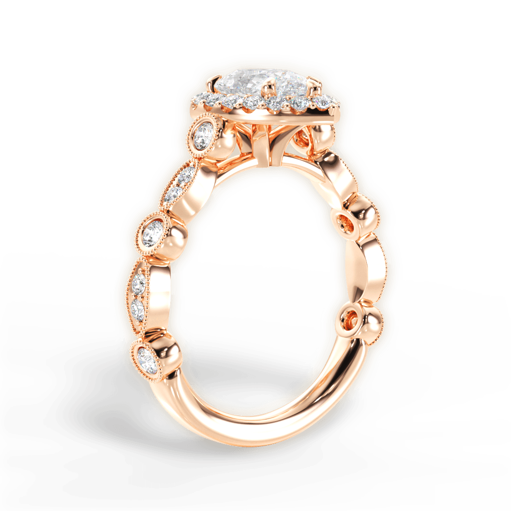 14kt Rose Gold/18kt Rose Gold/pear/front