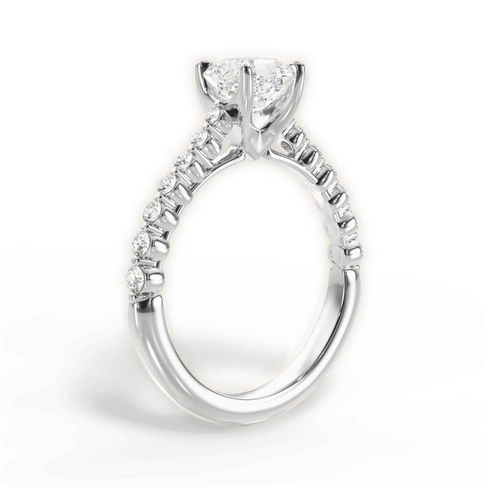 14kt White Gold/18kt White Gold/Platinum/asscher/front