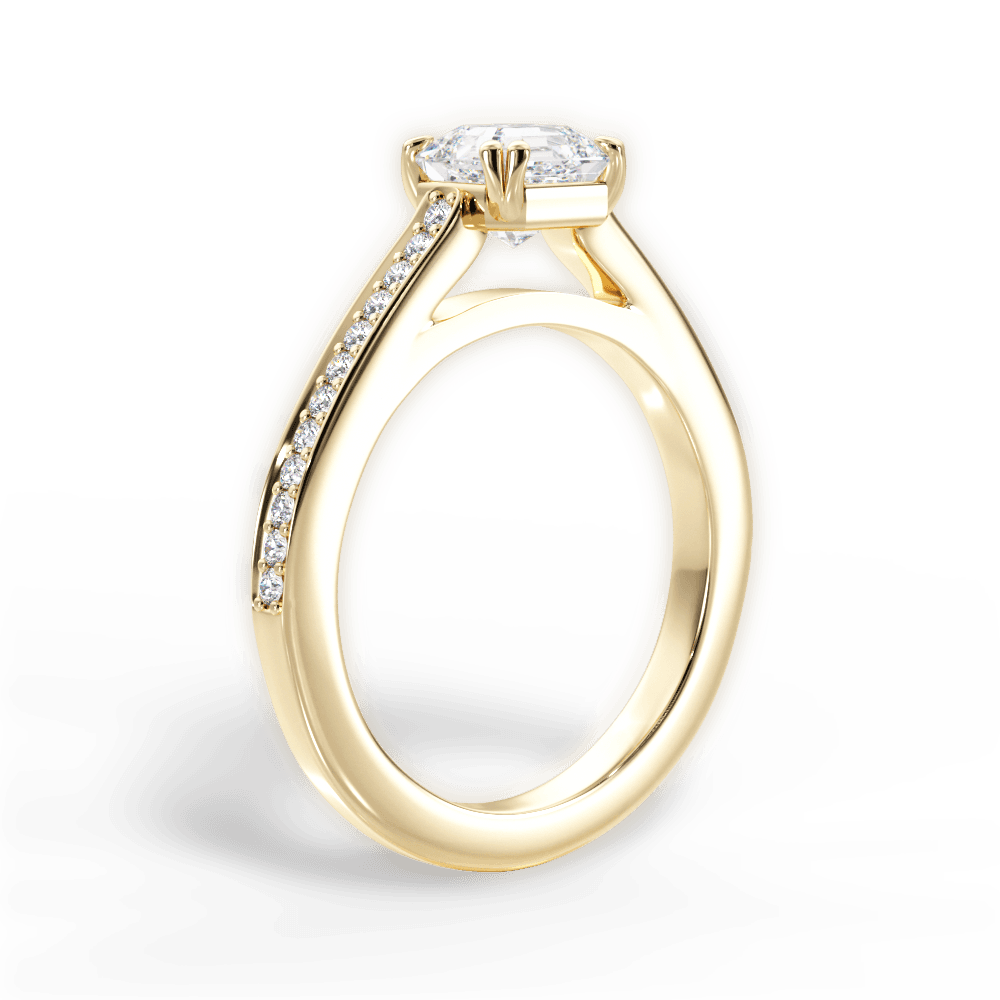 14kt Yellow Gold/18kt Yellow Gold/asscher/front